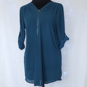 Marisol Women’s Gorgeous Green Blouse Size Medium Sheer Lightweight